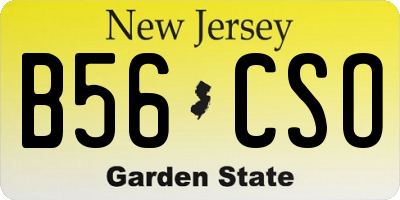 NJ license plate B56CSO