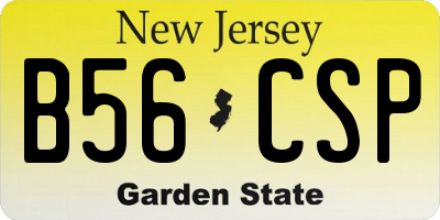 NJ license plate B56CSP