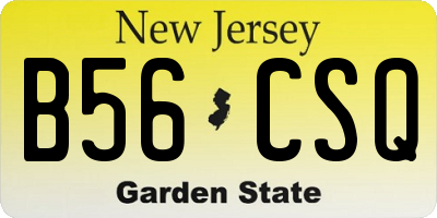 NJ license plate B56CSQ