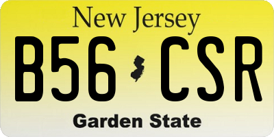 NJ license plate B56CSR