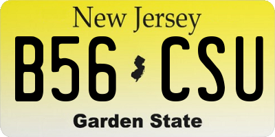 NJ license plate B56CSU