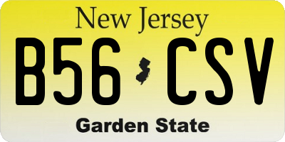 NJ license plate B56CSV