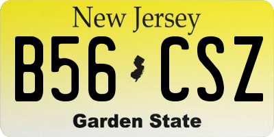 NJ license plate B56CSZ