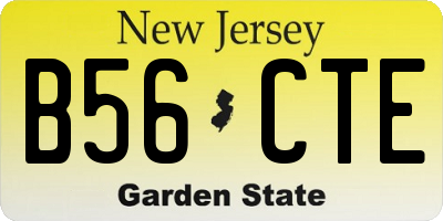 NJ license plate B56CTE