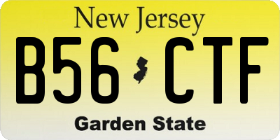 NJ license plate B56CTF