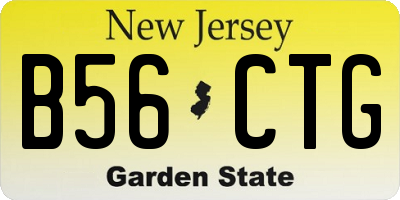 NJ license plate B56CTG