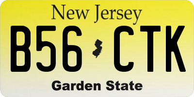 NJ license plate B56CTK