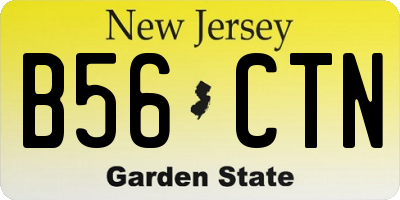 NJ license plate B56CTN
