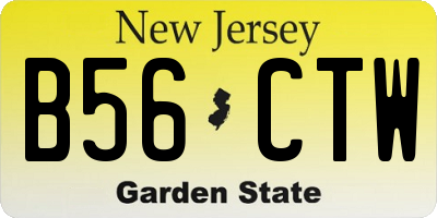 NJ license plate B56CTW
