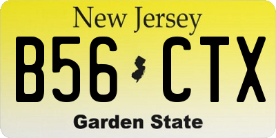 NJ license plate B56CTX