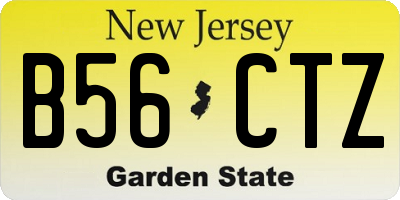 NJ license plate B56CTZ