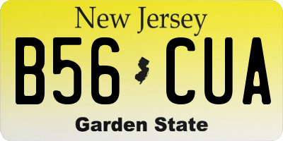 NJ license plate B56CUA