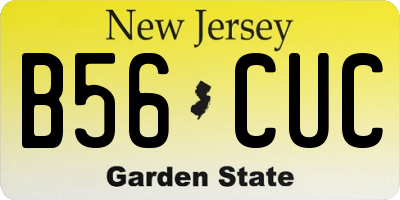 NJ license plate B56CUC