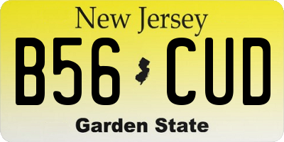 NJ license plate B56CUD