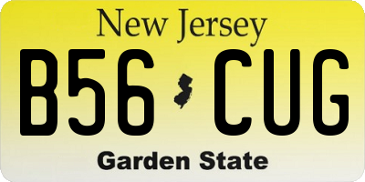 NJ license plate B56CUG