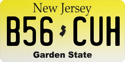 NJ license plate B56CUH