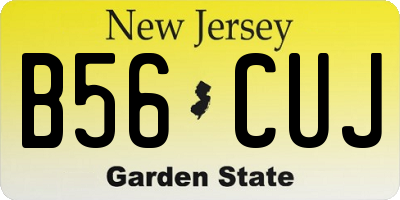 NJ license plate B56CUJ