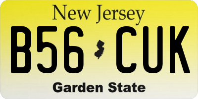 NJ license plate B56CUK