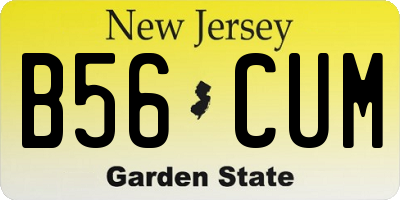NJ license plate B56CUM