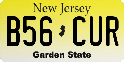 NJ license plate B56CUR
