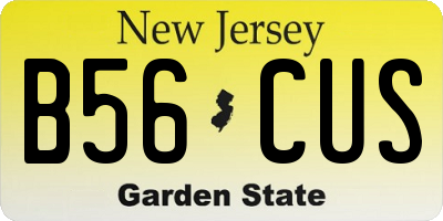 NJ license plate B56CUS
