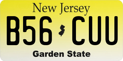 NJ license plate B56CUU