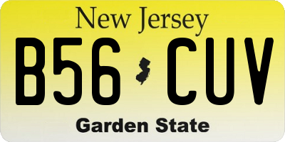 NJ license plate B56CUV
