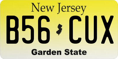 NJ license plate B56CUX
