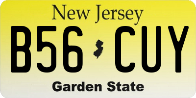 NJ license plate B56CUY