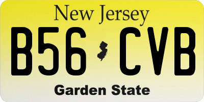 NJ license plate B56CVB