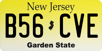NJ license plate B56CVE