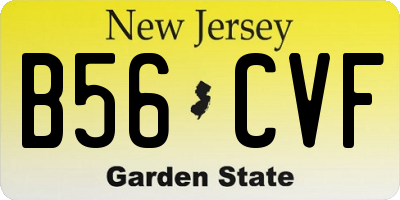 NJ license plate B56CVF