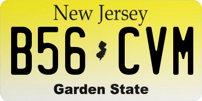 NJ license plate B56CVM