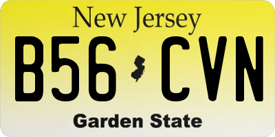 NJ license plate B56CVN