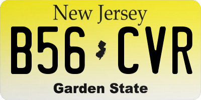 NJ license plate B56CVR