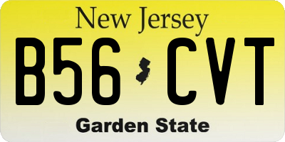 NJ license plate B56CVT