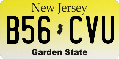 NJ license plate B56CVU