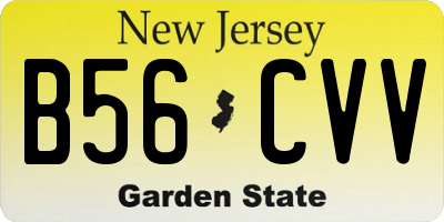 NJ license plate B56CVV