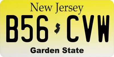 NJ license plate B56CVW