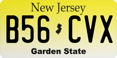 NJ license plate B56CVX