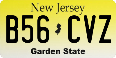 NJ license plate B56CVZ