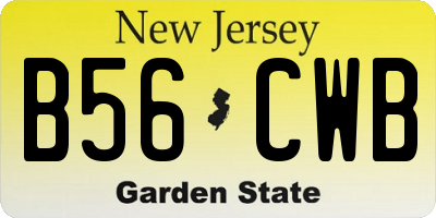 NJ license plate B56CWB
