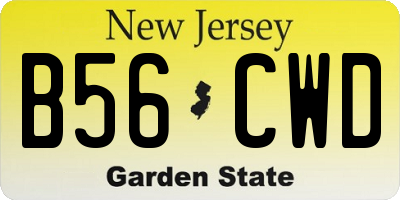 NJ license plate B56CWD