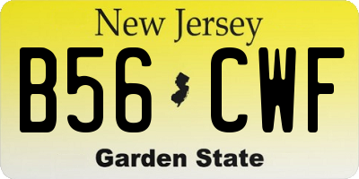 NJ license plate B56CWF
