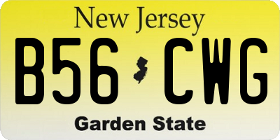 NJ license plate B56CWG