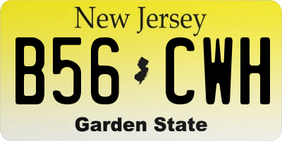 NJ license plate B56CWH