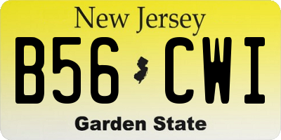 NJ license plate B56CWI