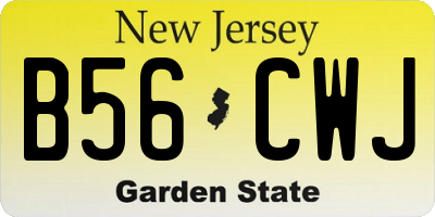 NJ license plate B56CWJ