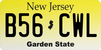 NJ license plate B56CWL