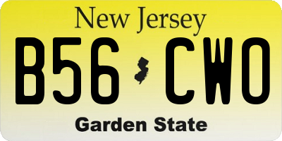 NJ license plate B56CWO